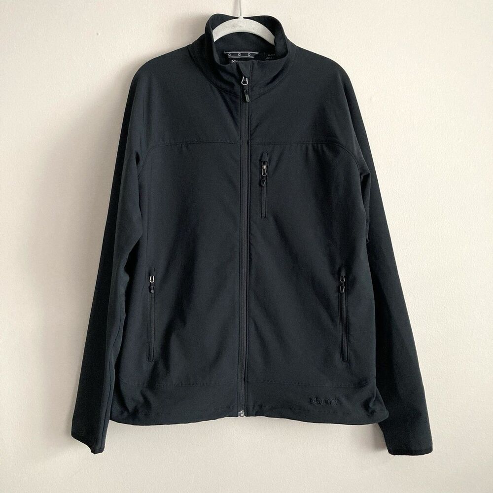 MARMOT Mens Black M3 Tempo Full Zip Softshell Jacket Size XL Outdoor Classic